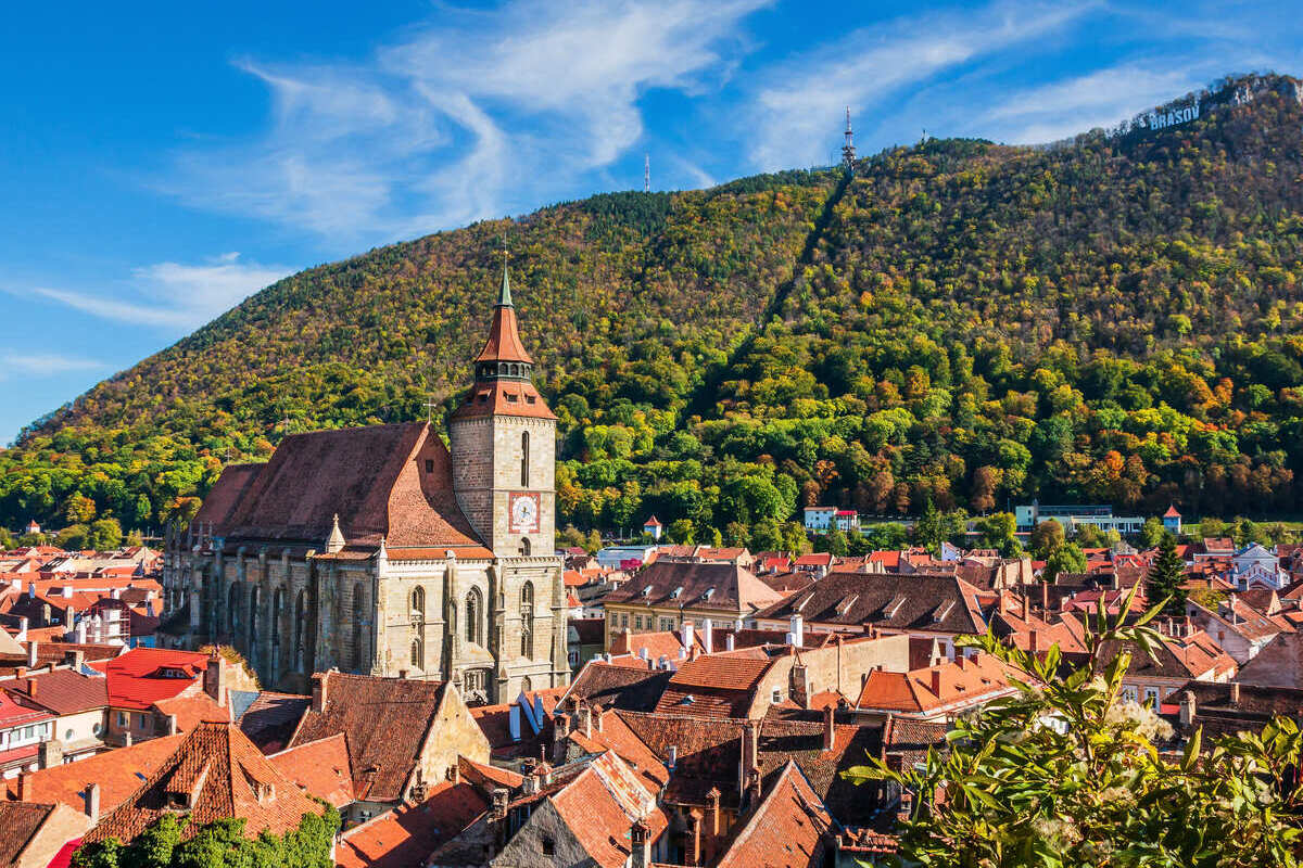 Panoramic View Of Brasov Old Town, Romania